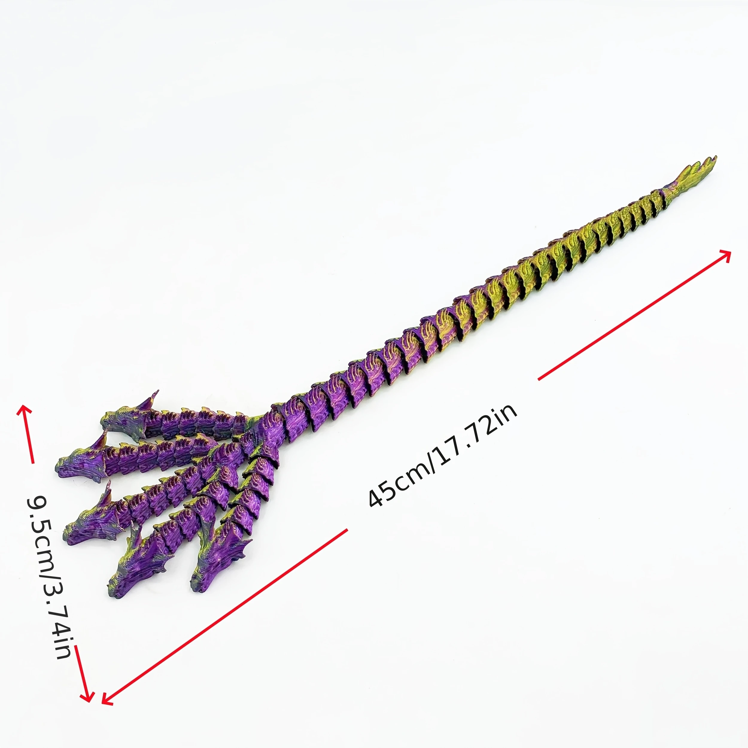3D Printed Five Headed Dragon Model Statue, Ideal Christmas Gift Home Decoration, Joints Movable, Clear Details of Each Dragon