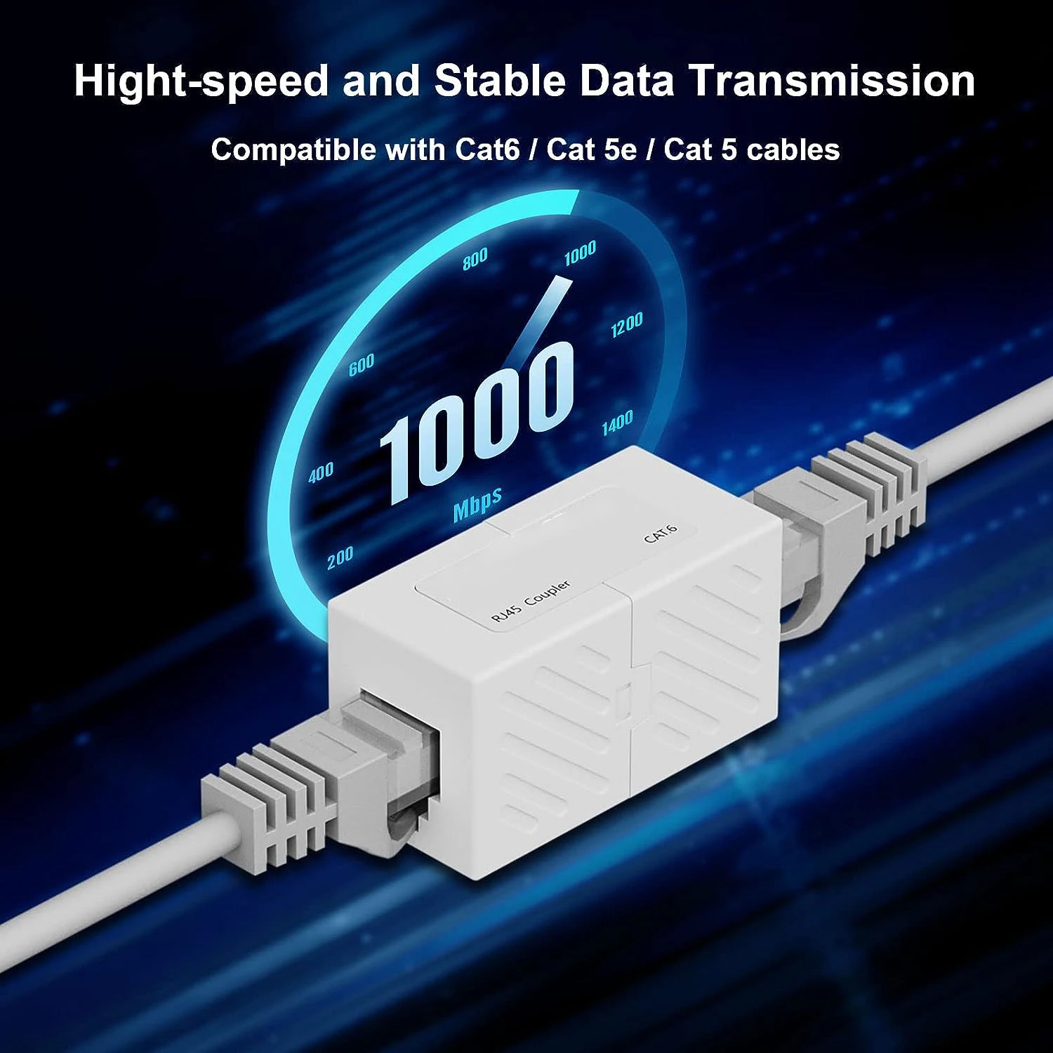 ZoeRax 2pcs RJ45 Cat6 Inline Coupler Ethernet Coupler, Ethernet Extender Connecter for Cat6/Cat5e/Cat5 Ethernet Cables