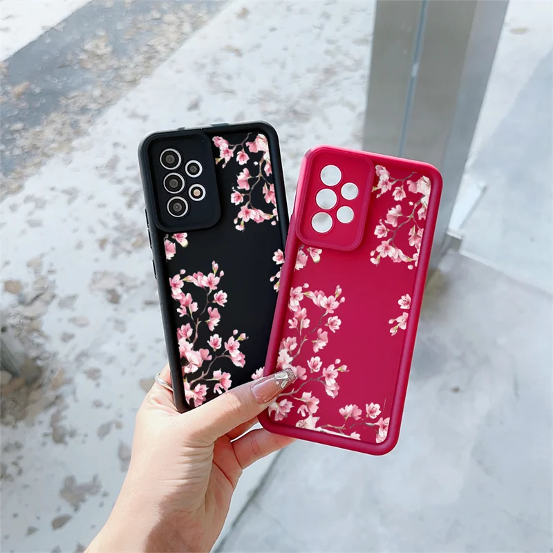 핑크 트럼펫 꽃 소프트 TPU 폰 케이스 샤오미 레드미 노트 14 13 12 프로 플러스 11 10 12S 11S 10S 레드미 A5 14C 13C 12C 10C 커버