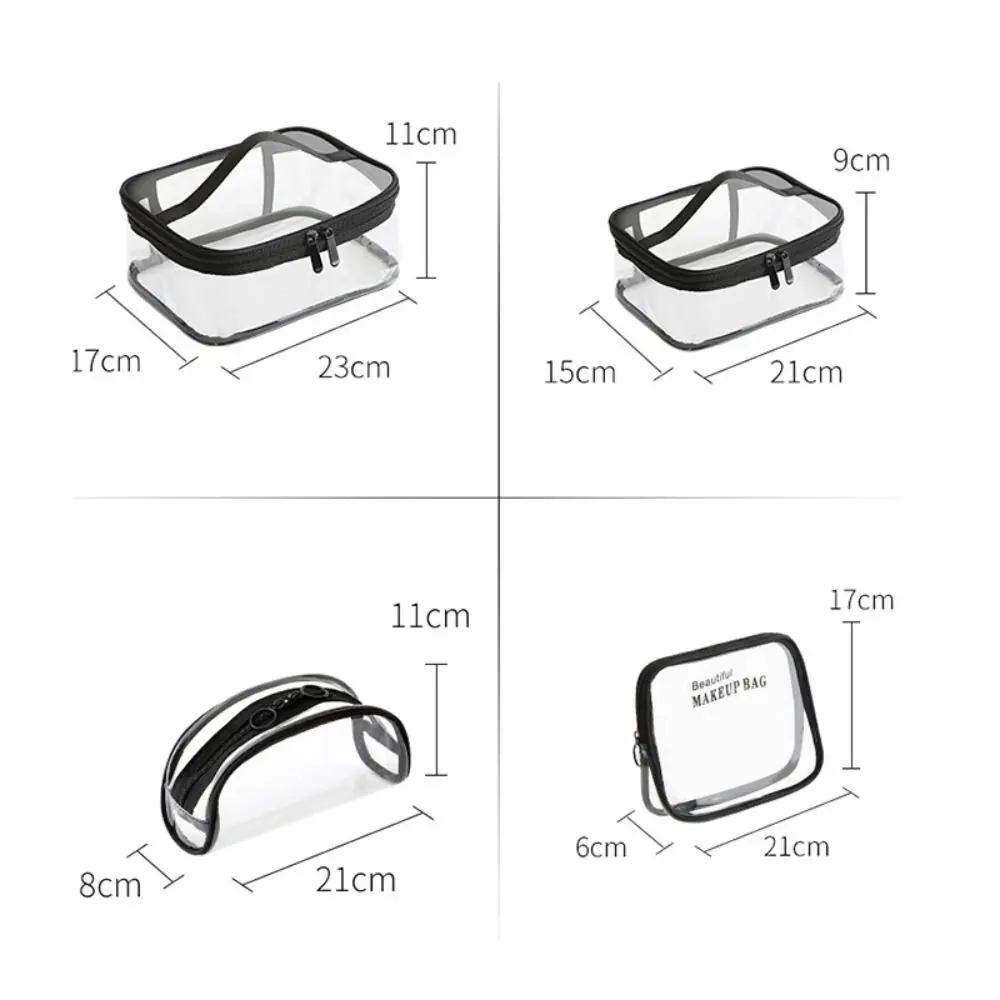 1pc borse per cosmetici da viaggio in PVC da donna borse per il trucco con cerniera trasparente trasparente Organizer per il lavaggio del bagno Make