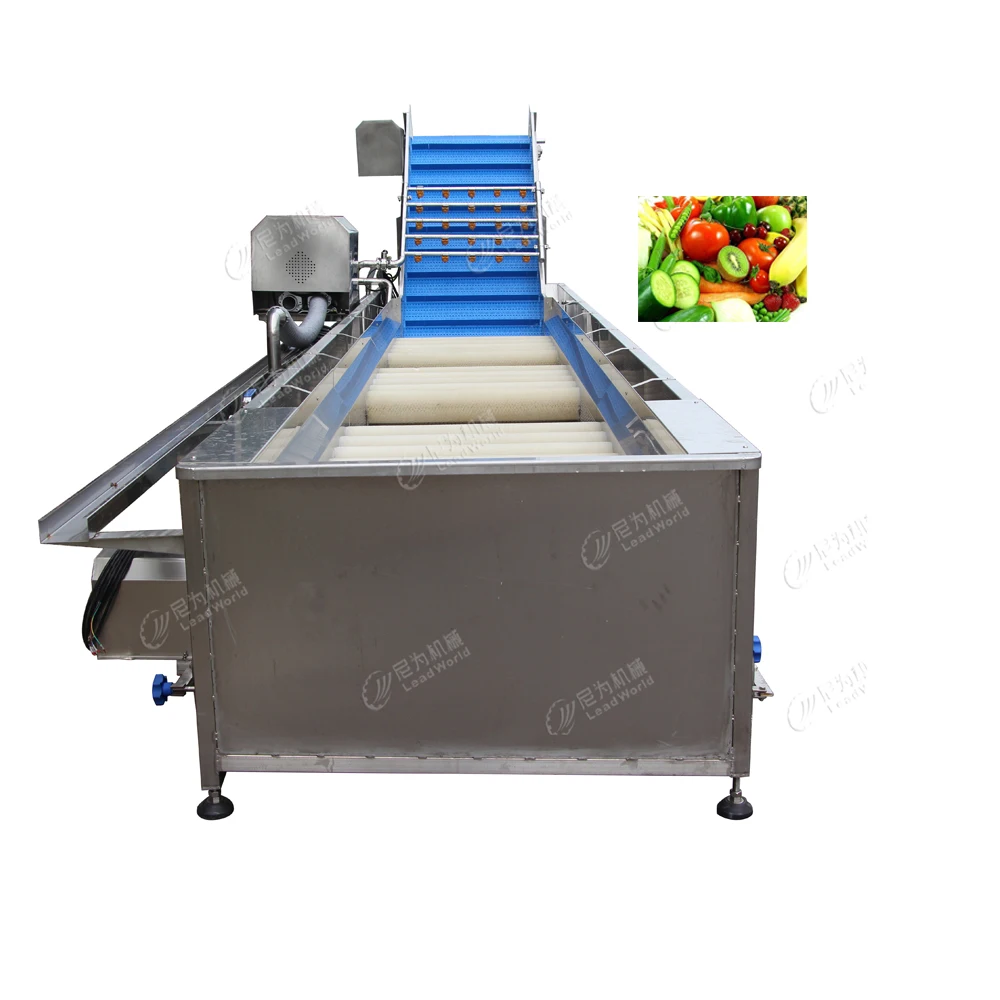 Industrial New Condition Fruit Vegetable Cleaning Machine Dates Washing Cleaning PLC with Motor Engine Bearing Core Components