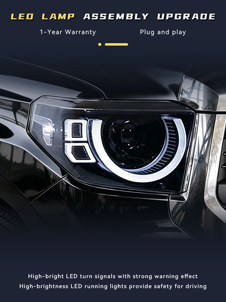 Headlight Style FOR 2014-2020 Toyota Tundra Sequoia Front Projector Lens DRL Head Lamp LED Bulbs Car Stuff Auto Mobile Accessory