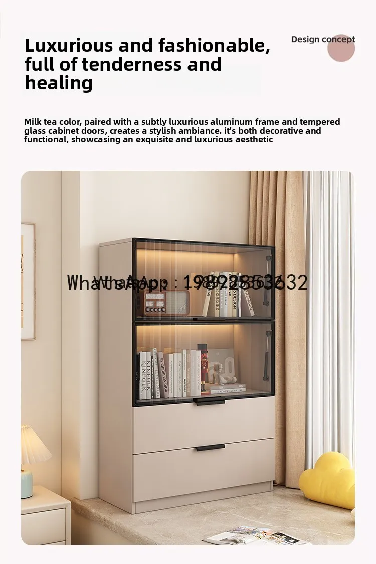 Z1  Solid Wood Bay Window Cabinet Storage Cabinet Home Bedroom Storage Standing Floor Window Sill Storage Cabinet