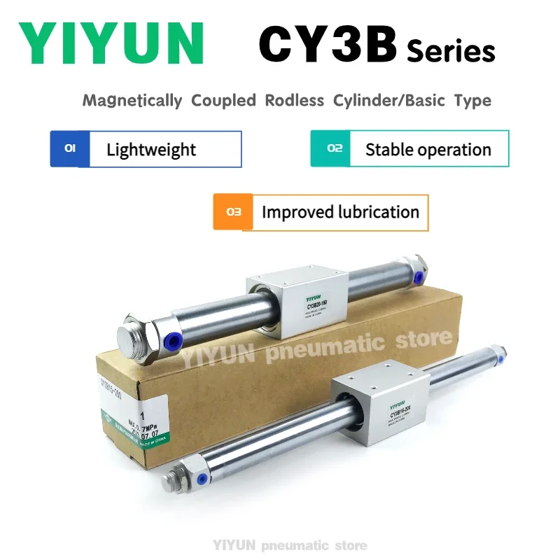 

CY1B6H CY1B10H CY1B15H CY1B20H CY1B25H CY1B32H CY1B50H CY1B63H-100 200 300 400 500 600 700 Бесштоковый цилиндр YIYUN серии CY1B