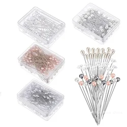 100PCS Bouquet Spilli Perla Corpetto Cristallo Diamante Testa Spilli 54MM Testa Dritta Spilli per DIY Artigianato di Nozze Decorazione di Gioielli