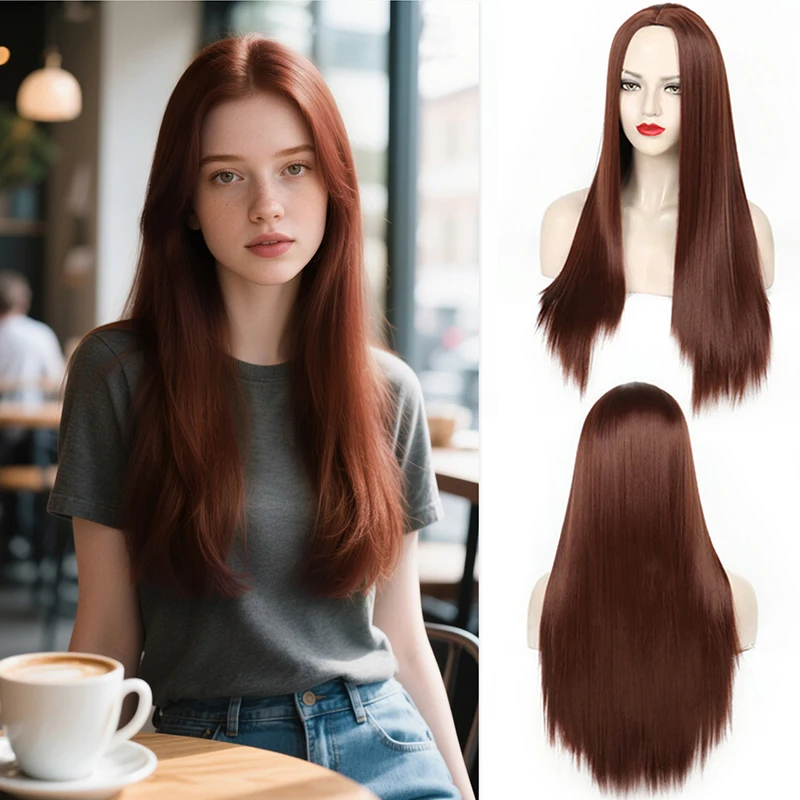 

A Long Straight Hair Light Golden Blonde Synthetic Wig On Clearance Sale IFor Ladies To Wear At Daily Gatherings Heat Resistance
