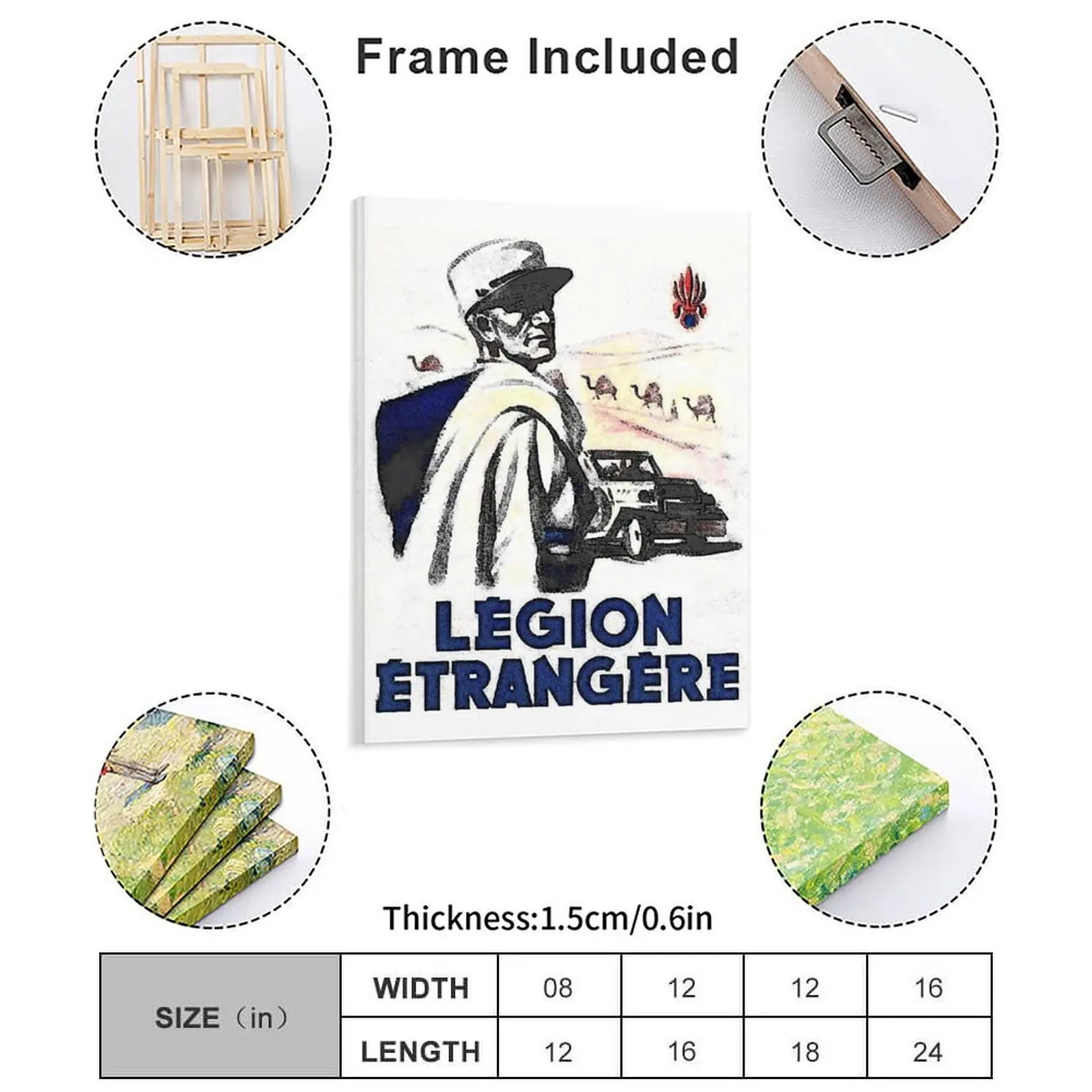 French Foreign Legion Recruitment Poster Canvas Painting Wall Decor Foreign Legion Recruitment Framed Wall Painting