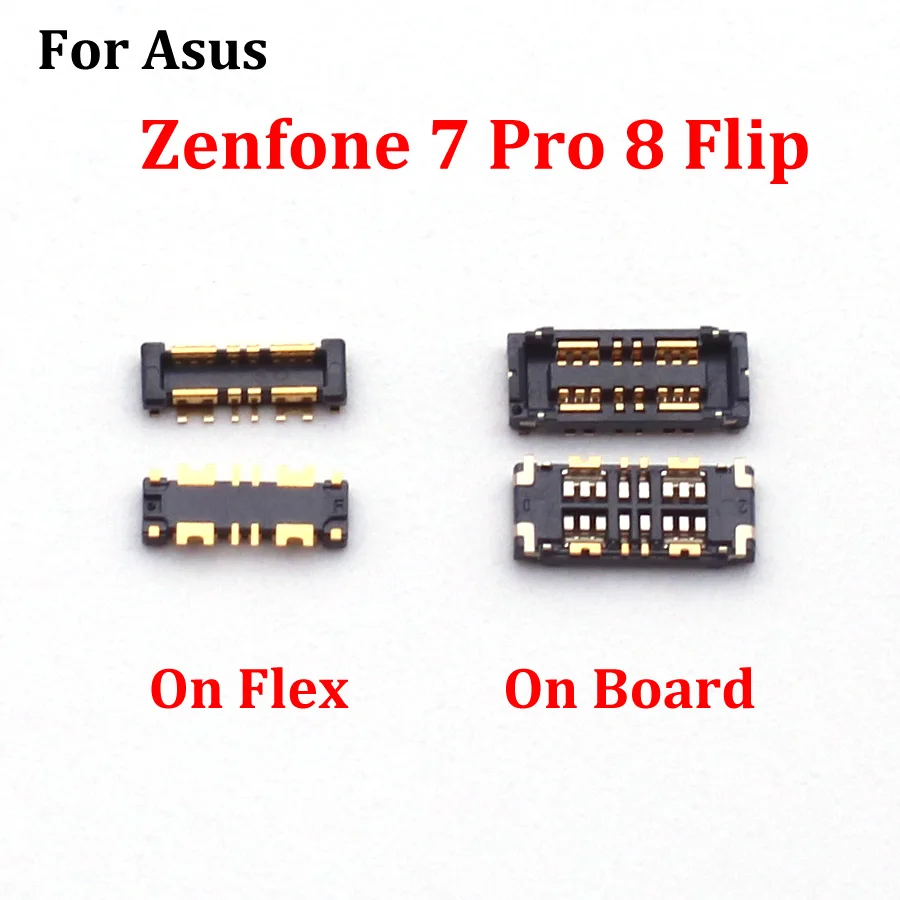 2Pcs FPC Connector Battery Flex Holder Clip Board Plug For Asus Zenfone 7 Pro 8 Flip ZS670KS I002D ZS671KS ZS672KS ZS590KS I004D