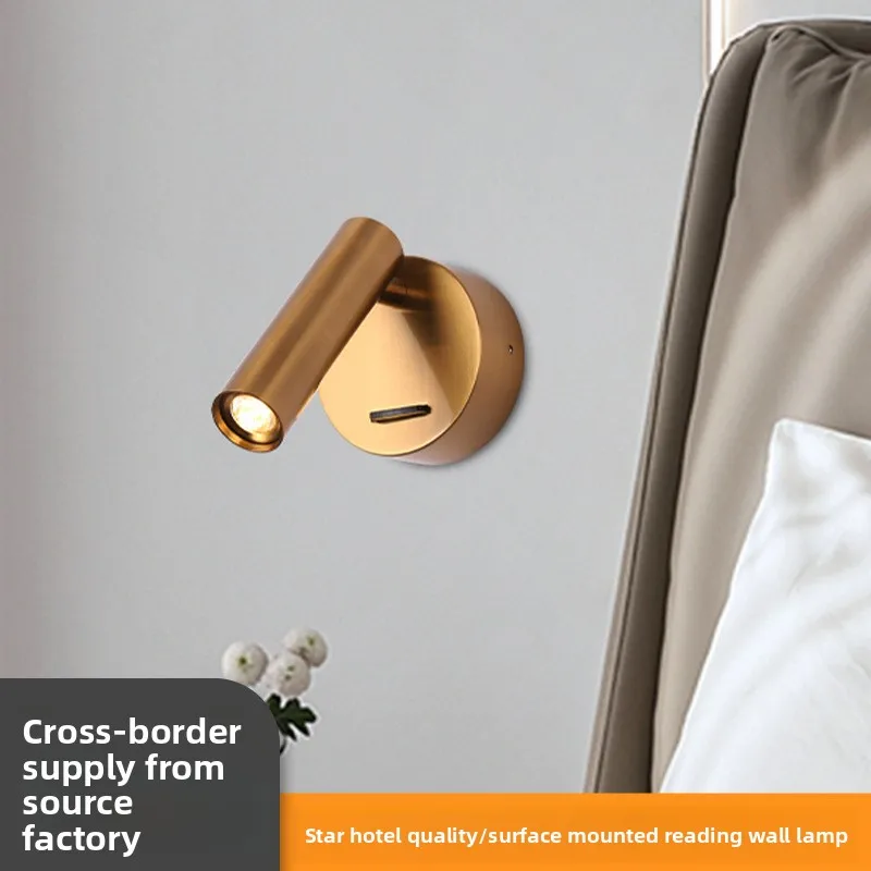 Engineering Hot Hotel Bedside Reading Wall Lamp Full Spectrum Eye Protection Room Bedroom Living Room Advanced Wall Lamp