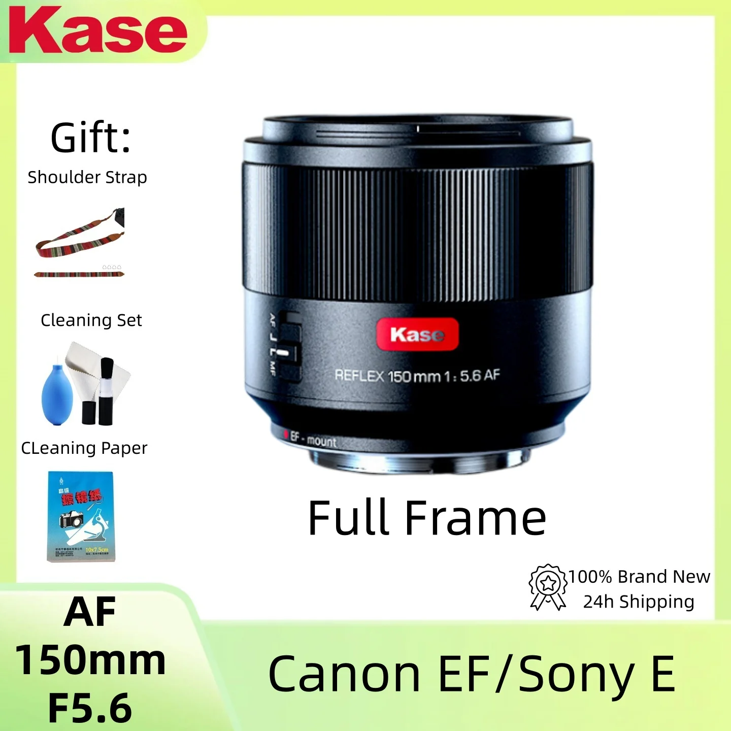 

Объектив Kase 150mm F5.6 AF, складной, для полнокадровых камер, с эффектом «Dreamy Donut Bokeh», для камер Canon EF / Sony E Mount