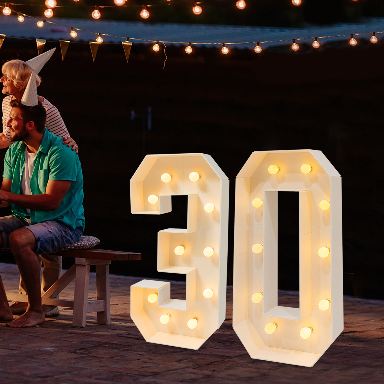 30 Light Up Numbers, 30th Birthday Party Decoration, Light Up Numbers for Birthday Decorations 