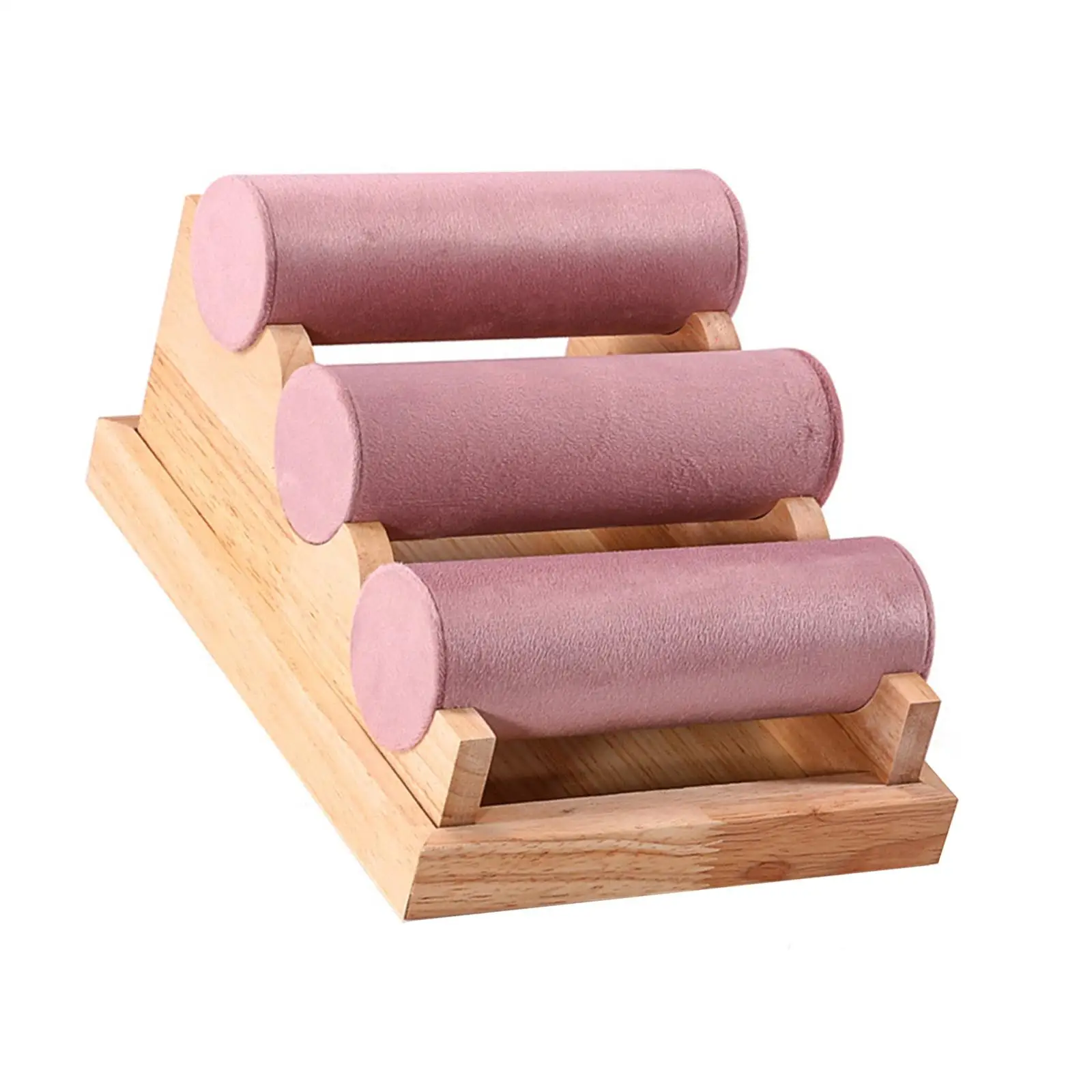 

Three Tier Bracelet Holder Organizer Wood Stand Jewelry Display for Retail Boutique and Home Collection