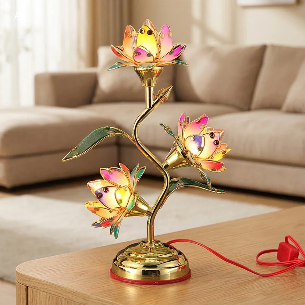 Lotus-Lamp Plug In Electric Lotus-Lantern Long-Lasting Led: Energy-Efficient Table Decorative Lamp Vibrant Multi-Color-LotusW23