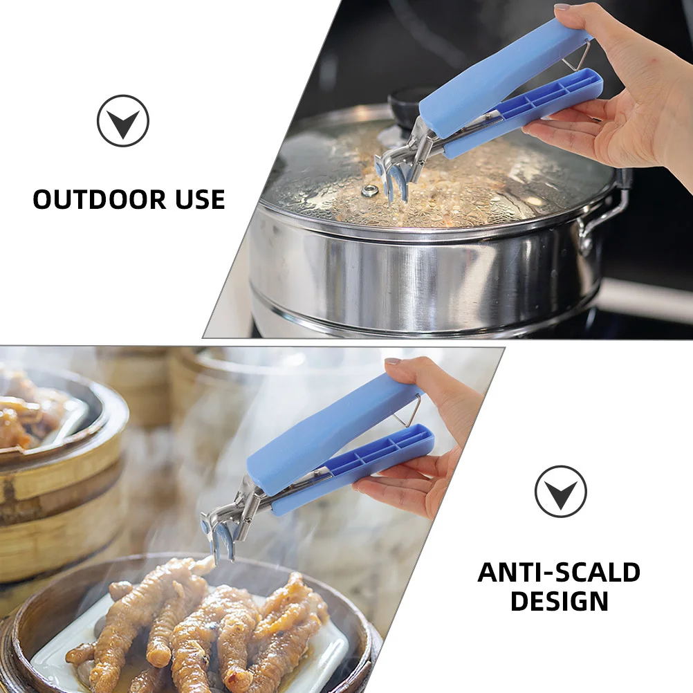 

2pcs Anti-Scalding Clip Stainless Steel Pot Lifter For Hot Bowl Pizza Pan Gripper Portable Kitchen Gadget Camping Tool