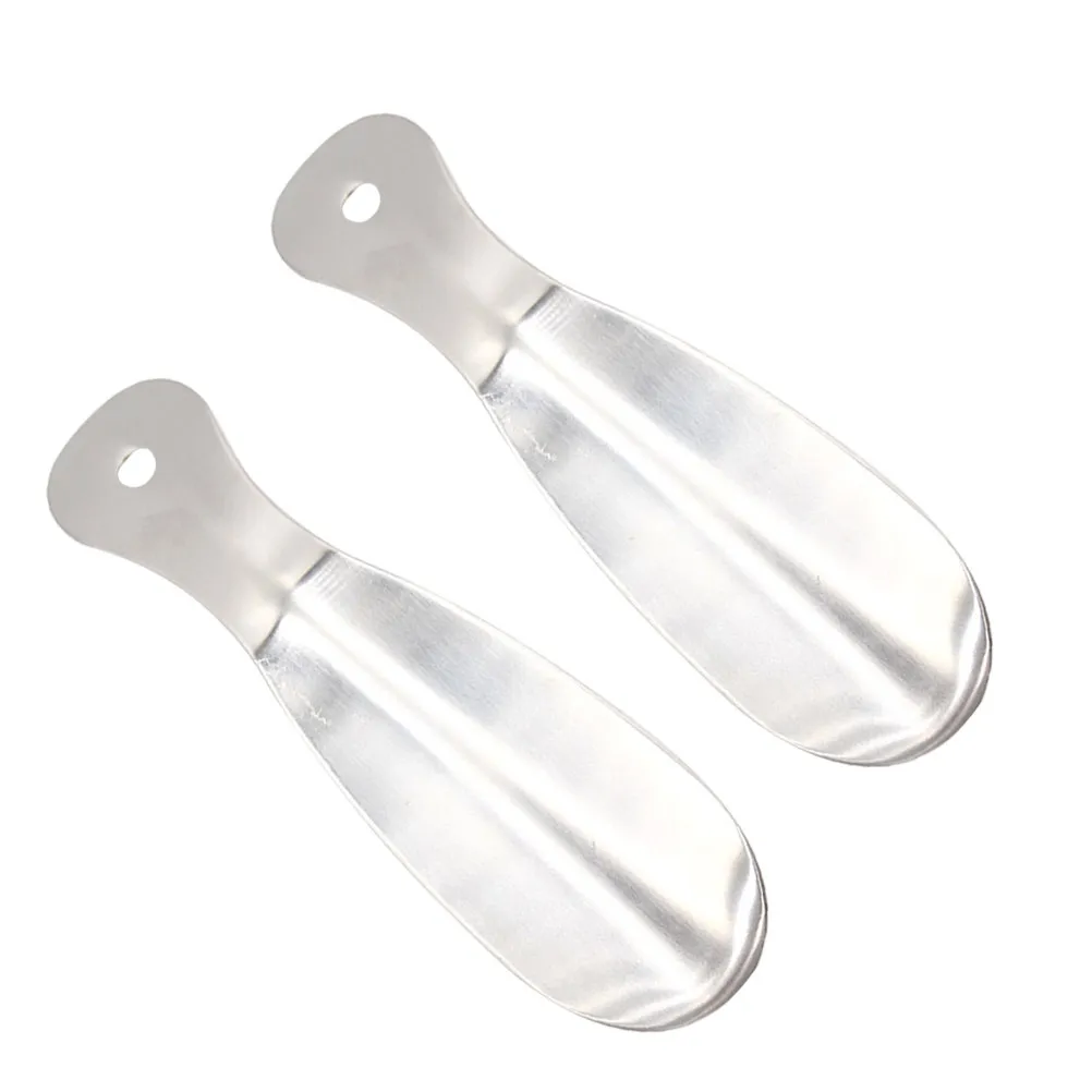 2Pcs Stainless Steel Shoe Lifters Compact Convenient Short Shoehorn Tool Easy Shoe Wearing Lifter for Elderly Portable Accessory