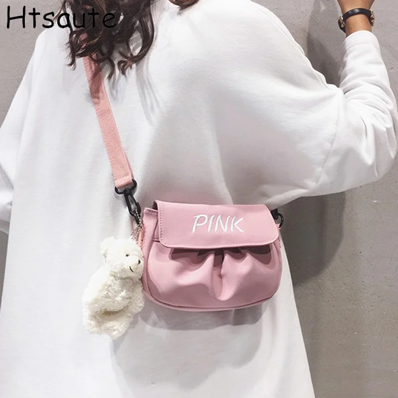 

Mini Women Nylon Shoulder Bags Korean Cartoon Print Fashion Tote Bag Mini Cloth Handbags Phone Crossbody Bag for Cute Girl