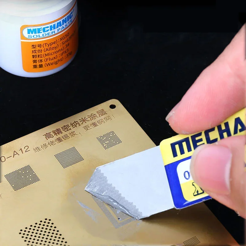 MECHANIC Ultra Thin 0.2mm Tin Spatula Solder Paste BGA Repair Scraper Wear-Resistant Glue Tin Remover Flat Oblique Mouth Blade image 3
