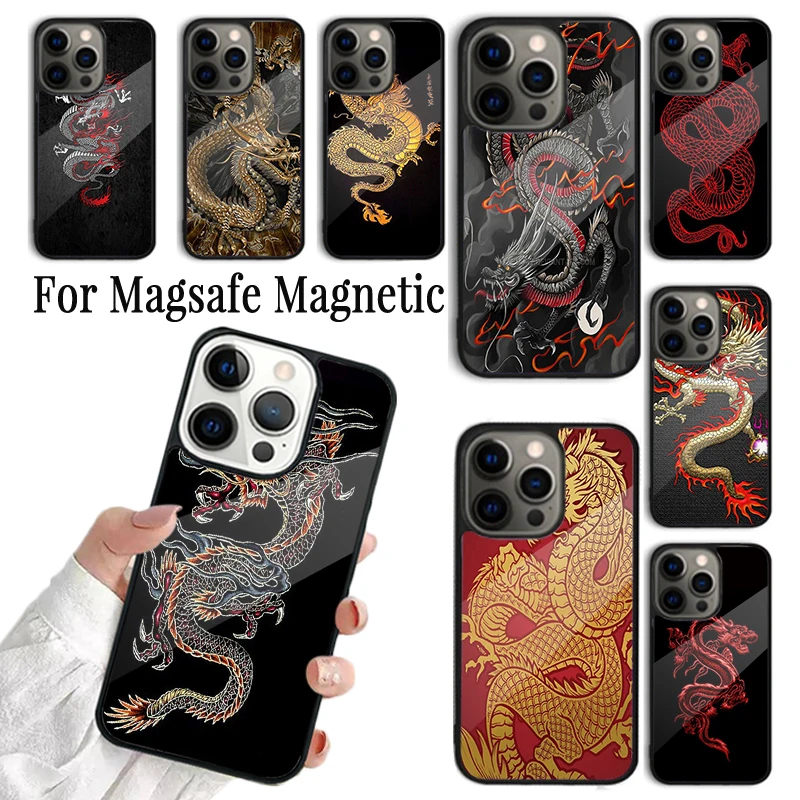 

Asian Chinese Dragon Phone Case Cover For iPhone 17 AIR 16 15 14 13 12 11 Pro Max Plus Wireless Magnetic Magsafe Shell
