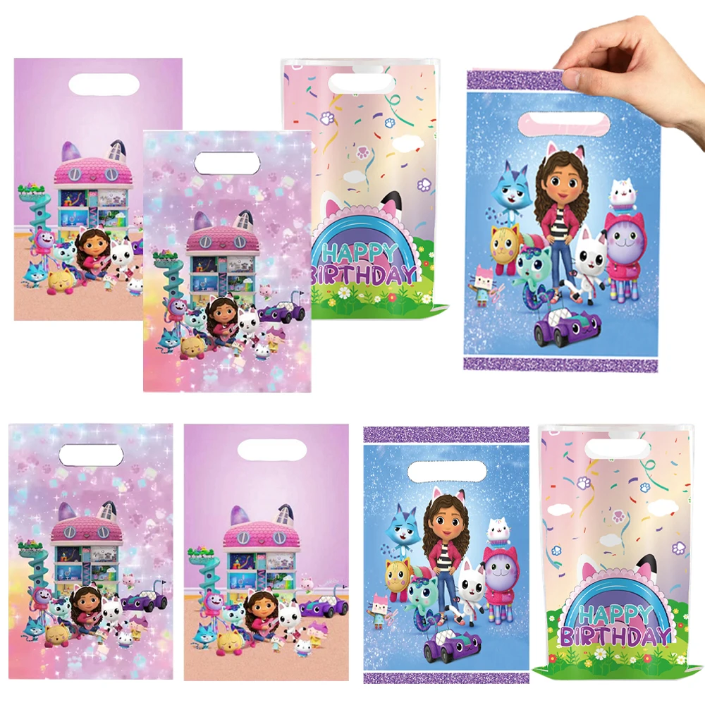 10-50 Piezas Bolsas de Regalo Gabby Doll House, Decoración para Fiestas de Cumpleaños Infantiles, Bolsas de Regalos, Bolsas de Dulces, Bolsas de Embalaje, Recuerdos para Baby Shower