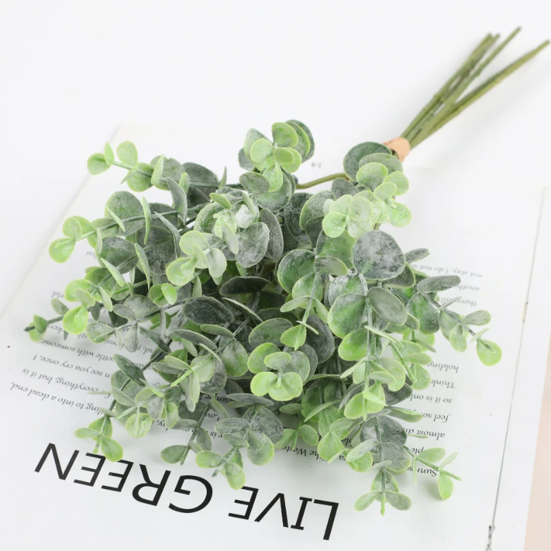 6PCs Artificial Eucalyptus Branches Fake Green Plant Eucalyptus Bouquet for DIY Flower Arrangement Wedding Party Home Decor