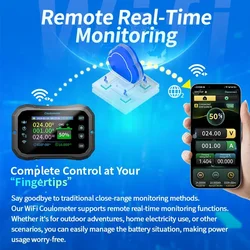 WiFi Coulomb Meter Battery Capacity Indicator RV Battery Monitor KM110F Power Volt-Ammeter lithium Lead acid