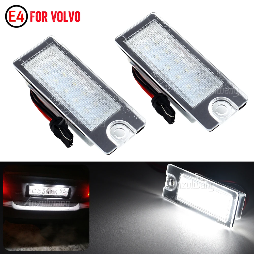 2pcs White LED License Number Plate Light Bulb For Volvo S80 99-06 V70 XC70 S60 XC90 DXY88 license plate lamp