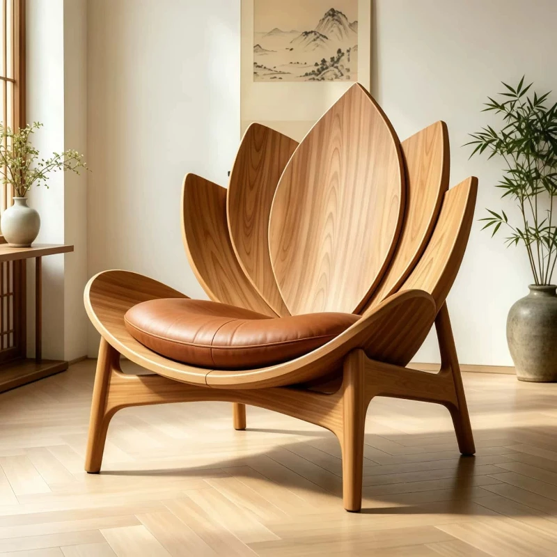 Beauty Wood Relax Lounge Chair Luxury Designer Art Oversized Comfy Living Room Chairs Bauhaus Lazy Sillones De Sala Furniture