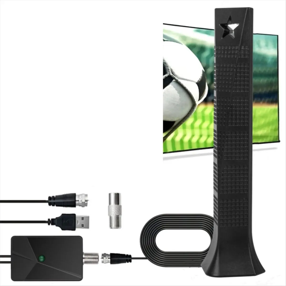 AU47-1500 Miles 35DBI Range Indoor/Outdoor/Car Antenna All Old TV Reception Digital TV Antenna Local Channels Nd Amplifier