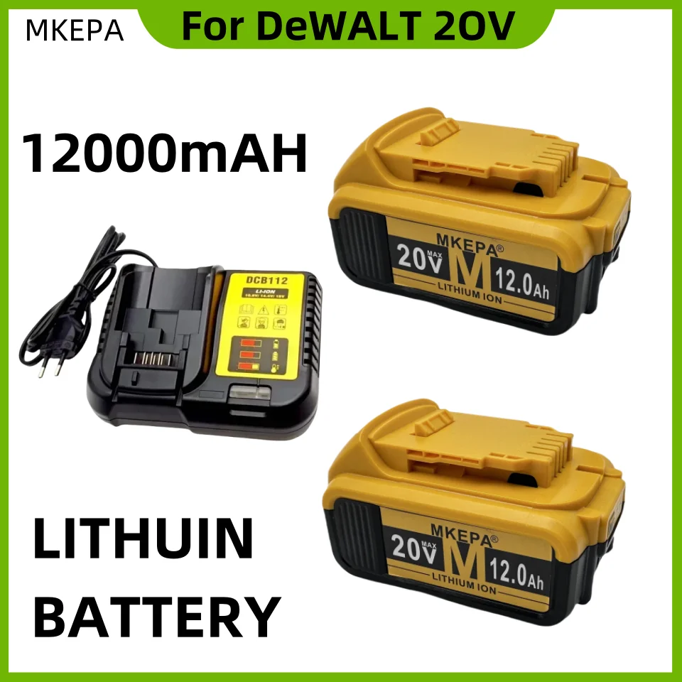 

New 100% Original 12000mAh 20V for Dewalt Power Tool Battery DCB206 20V 18.0Ah Battery DCB206 20V Battery DCB205 DCB204-2