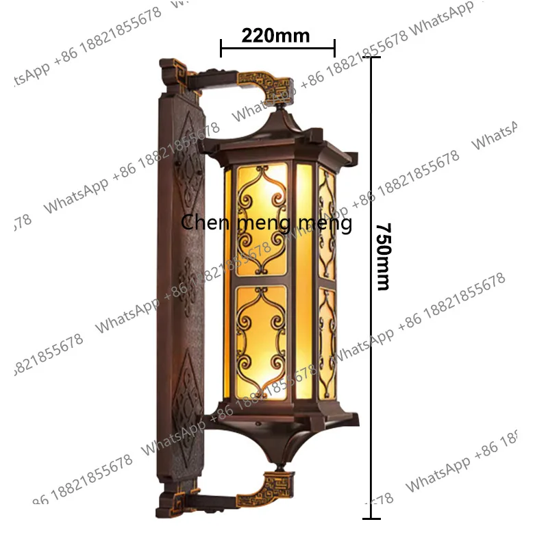 Nowa chińska lampa zewnętrzna na ścianę Wodoodporna lampa na zewnątrz do dziedzińca, korytarza, domu, willi, na bramę, balkon, taras, lampa na ścianę zewnętrzną