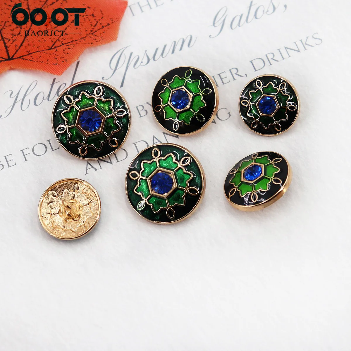 10pcs/Lot Metal Button Green Color for Clothing Sweater Coat Decoration Shirt Buttons Accessories DIY JS-550