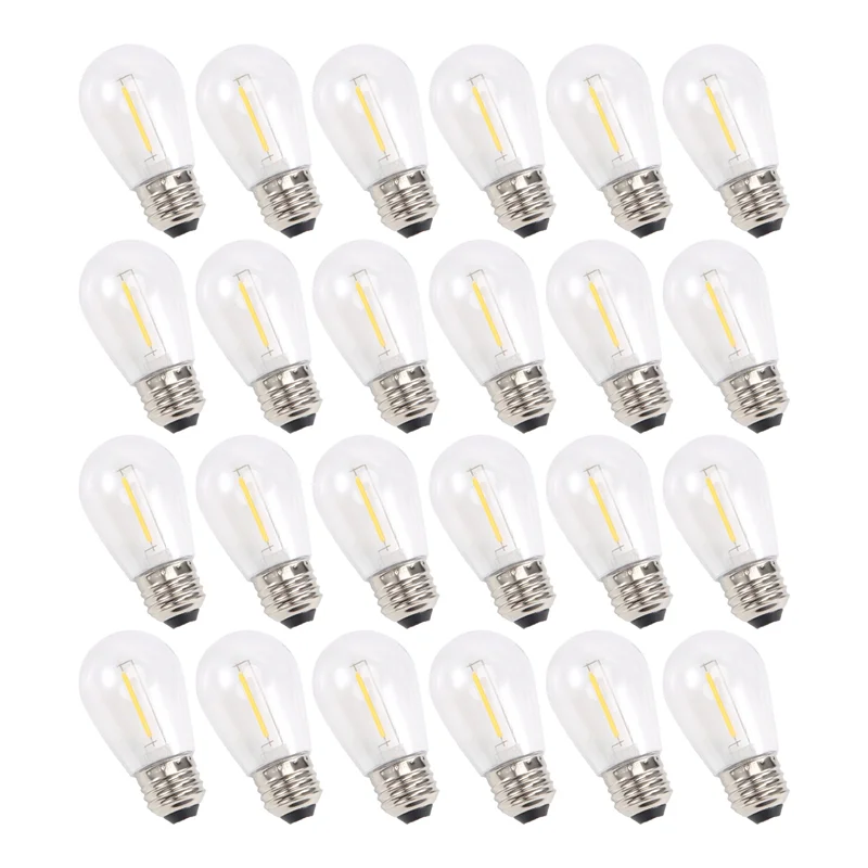 

Y17A 24 Pack 3V LED S14 Replacement Light Bulbs, Shatterproof Outdoor Solar String Light Bulbs, Warm White