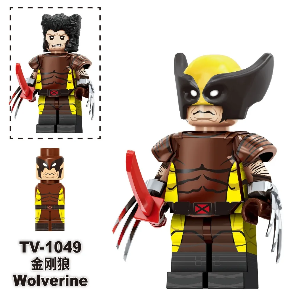 Marvel Wolverine Deadpool Building Blocks Super Heroes Famous Popular Film Comic Figures Mini Assembled Model Toys Children Gift