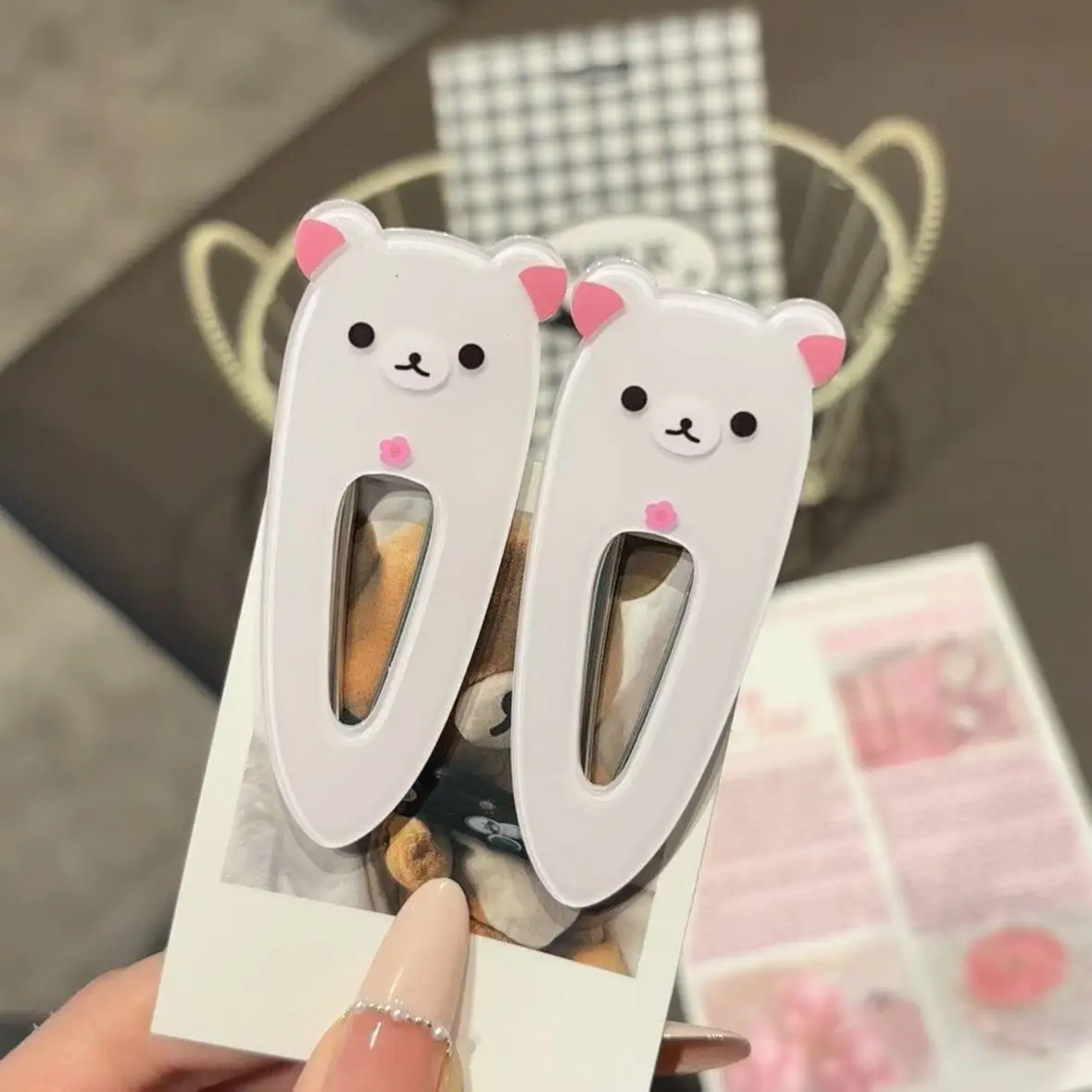 مشبك شعر كرتوني Rilakkuma مشبك منقار البط متعدد الاستخدامات ملحقات الشعر مشبك جانبي مشبك شعر مكسور وإصدار بطاقة هدية لفتاة #5