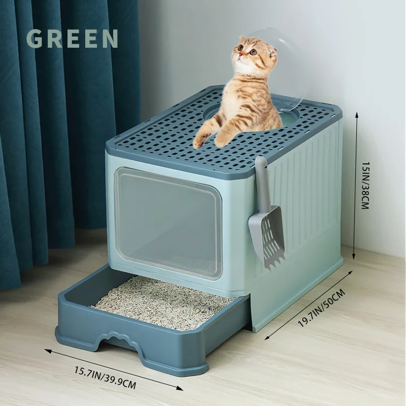 Cleaning Cat Litter Box Large Enclosed  Drawer Anti Splash Odor Control Cat Toilet XXL Indoor Easy Clean Shovel Cat Litter Box view 5