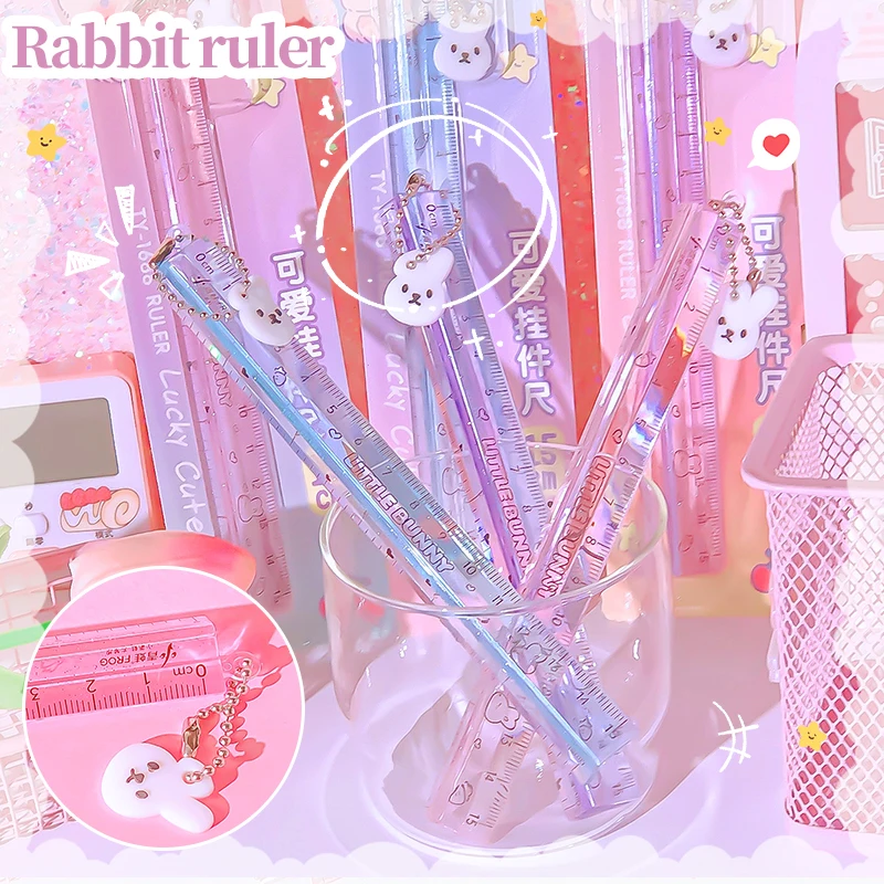 Aesthetic stationery creative items back to school useful school supplies Architecture drawing rabbit ruler  kawaii stationery