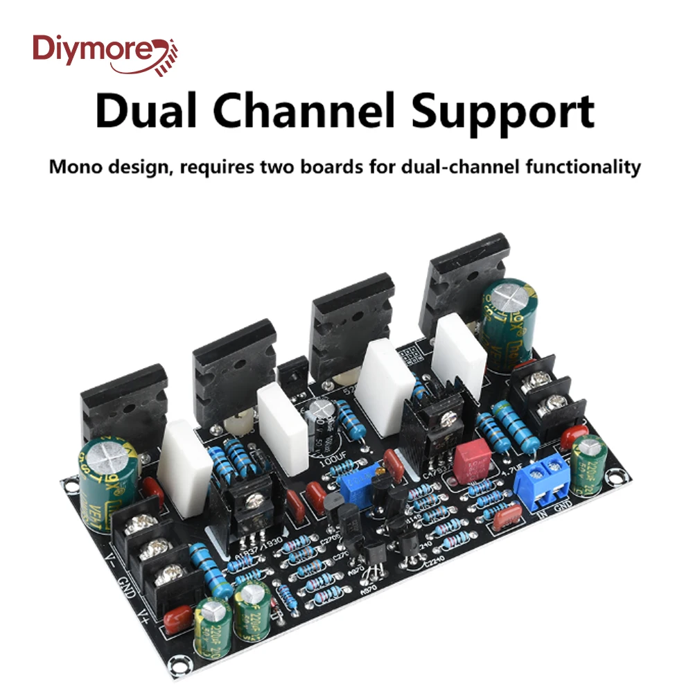 200W Power Amplifier Board 1943+5200 Paired Tube Post Stage Power Amplifier Board Finished Board DC 20V-90V