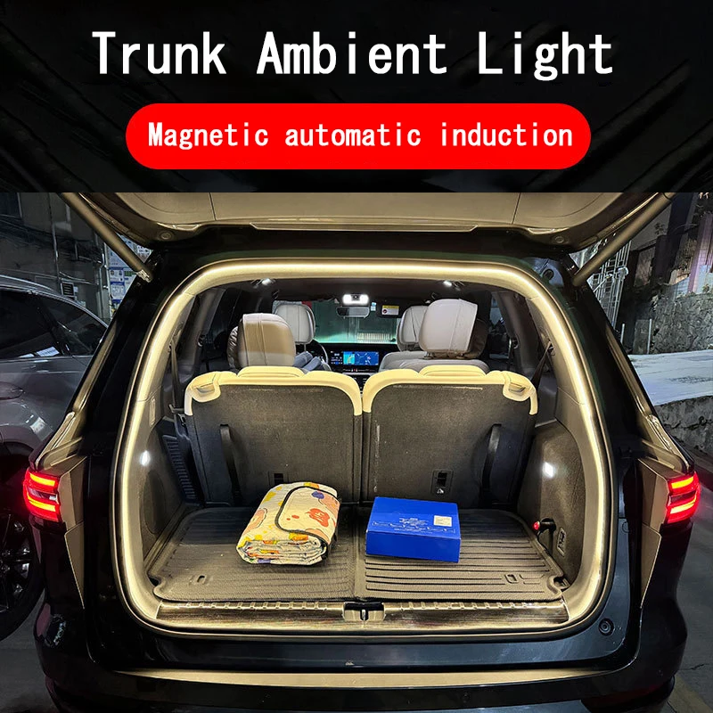 LED Car Trunk Lighting Strip 5M Free-Cut Waterproof Soft Light LED Lighting Magnetic Automatic Induction Tail Light