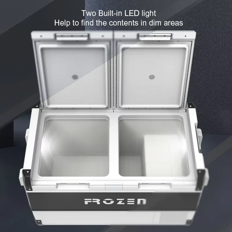 75L Dual-Zone Car Refrigerator For Outdoor Sea Fishing Offshore Fishing Yacht RV Caravan Motorhome Motorboat Freezer Car Fridge