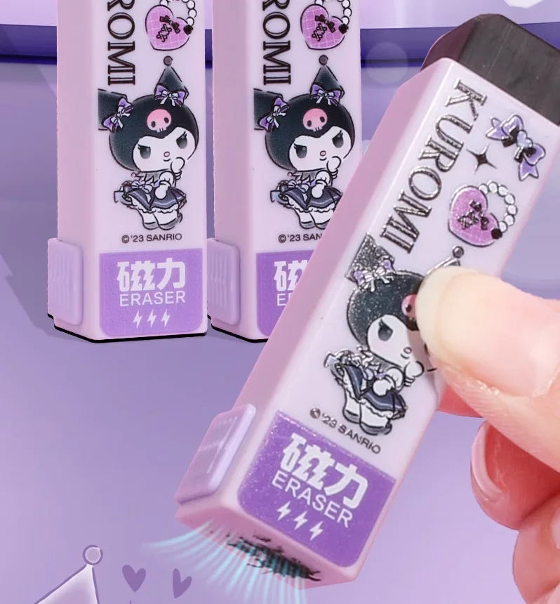 

Sanrio mymelody Kuromi милый креативный экологически чистый магнит пластиковый резиновый магнитный ластик карандаш ластик канцелярские принадлежности