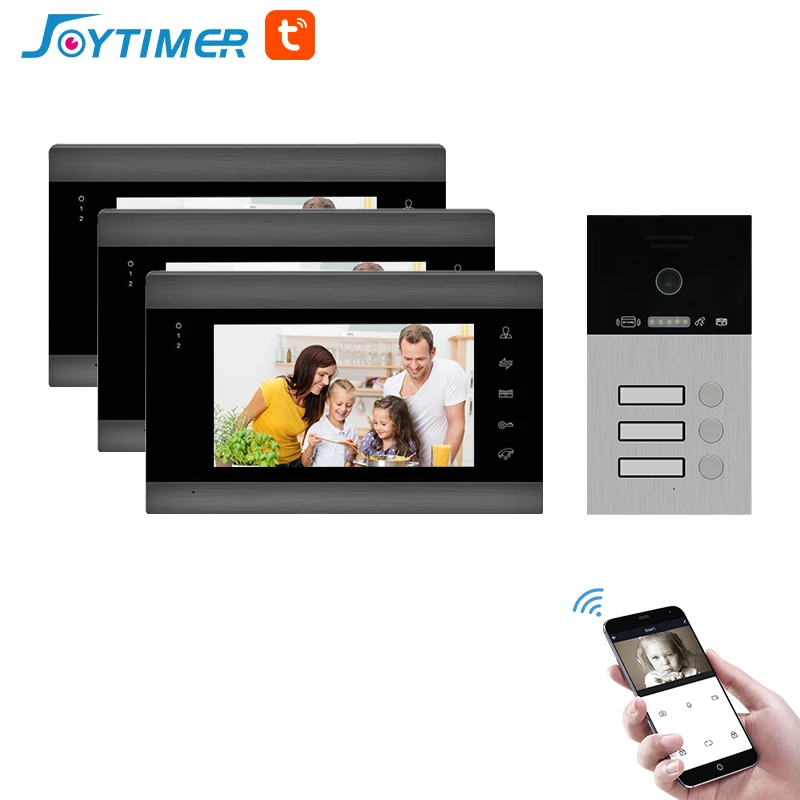 Tuya WIFI Video Door Phone for Apartments 1200TVL Video Intercom Support RFID Card Unlock Mobile Control for Multiple Household