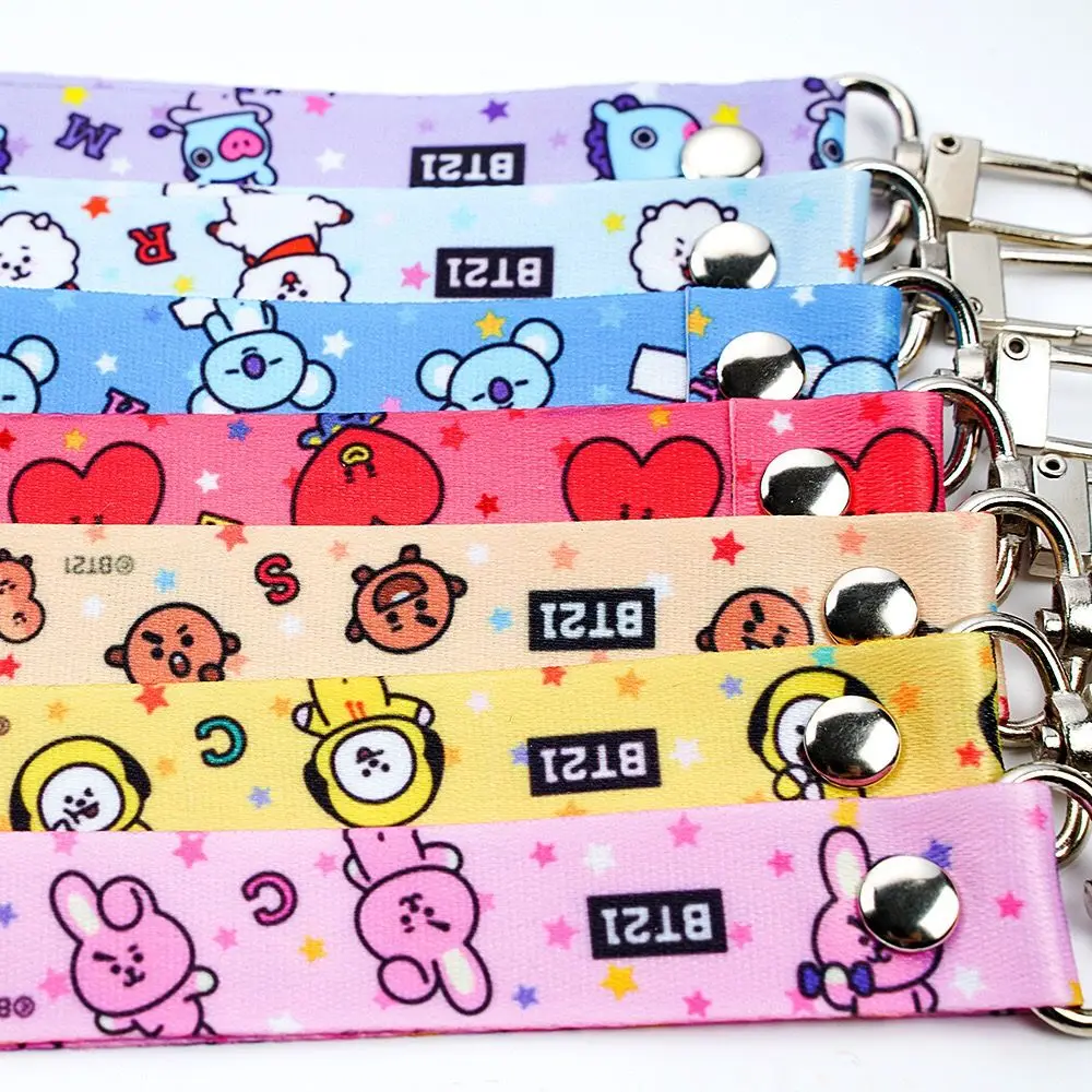 @BT21 Koya Shooky Tata Cooky Mang phone lanyard creative high-quality anime cartoon print cute short anti-lost strap for couples view 5