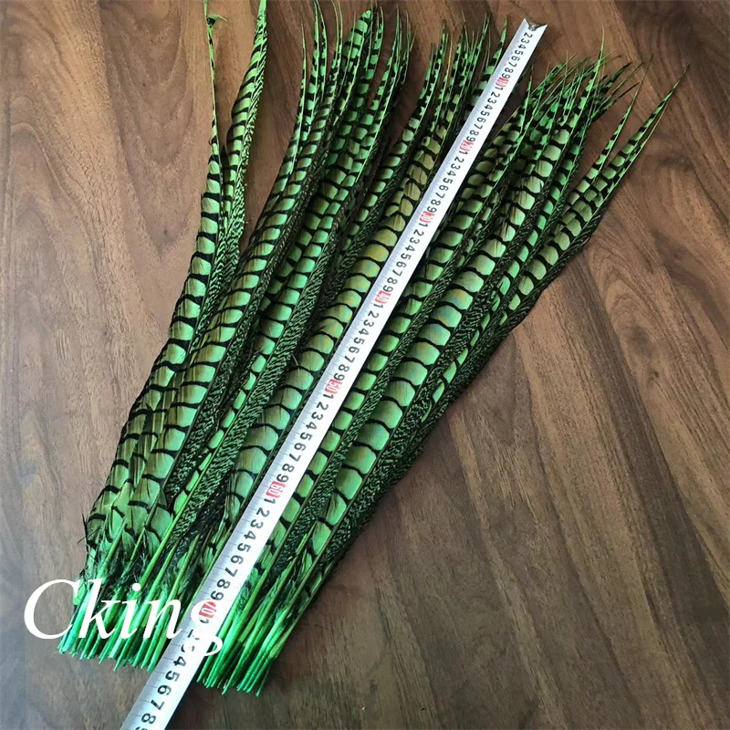 20PCS 70-75CM Deep Green Dyed Pheasant Side Tails Feather Plumes Decoration Wedding Accessories Carnival Decoration for Clothes