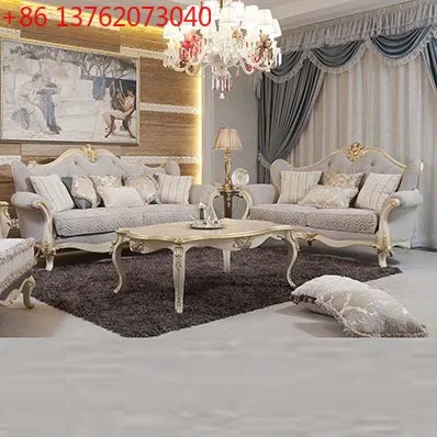 

French long coffee table living room solid wood coffee table beige painted gold generous several customized