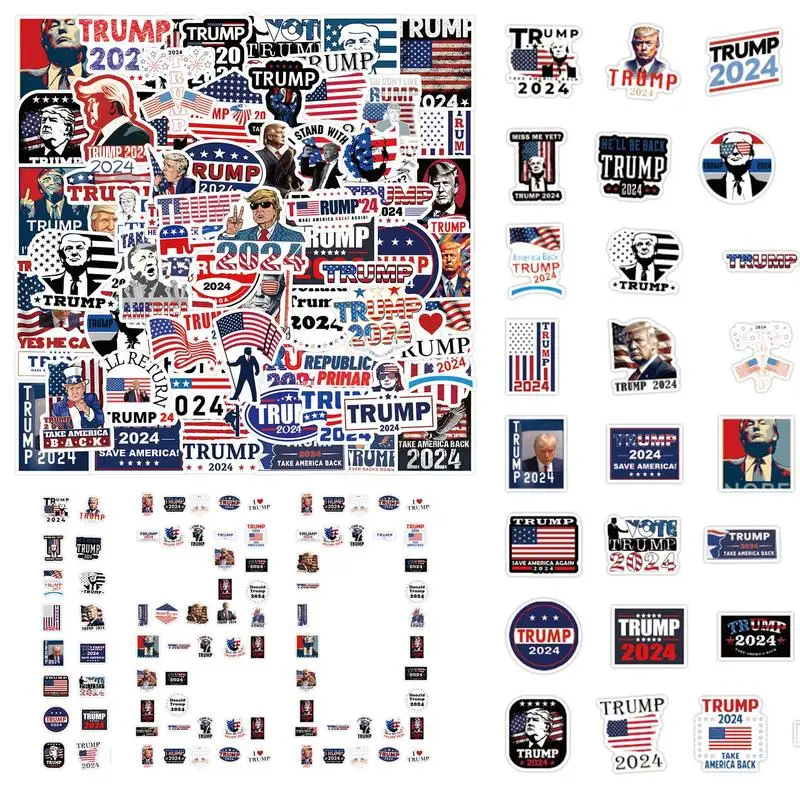 President Election Sticker 120pcs Laptop Stickers Waterproof Scooter Label For Supporters President Support Decals For Laptops