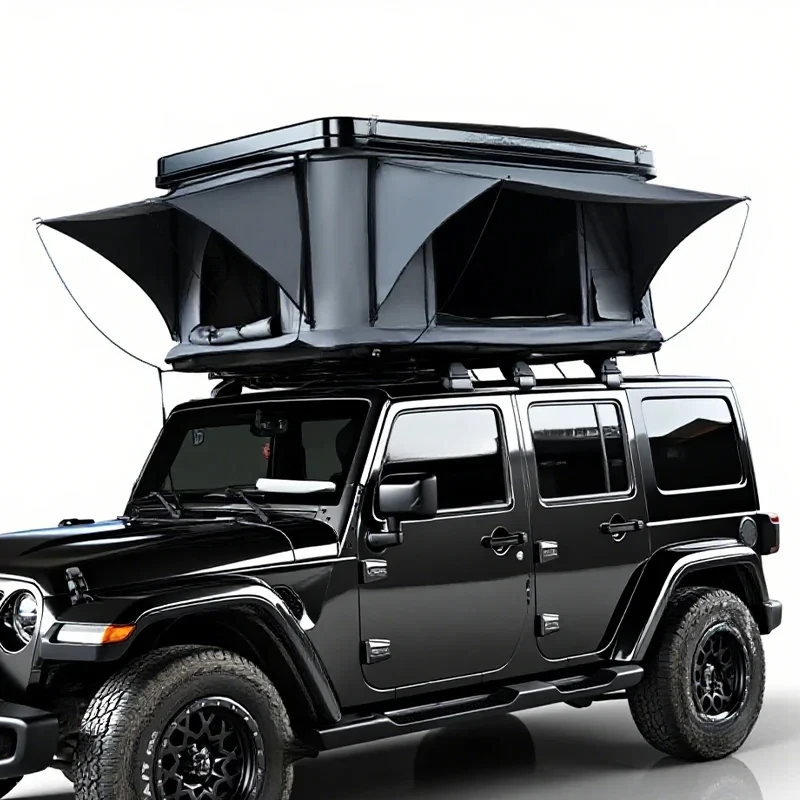 WaterproofAuto Parts 3-4 Person S Hard Clamshell Black Aluminum Custom Roof Top Tent Car Outdoor Camping Aut