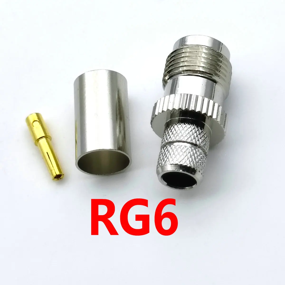 

50pcs/100pcs RG6 TNC Crimp Jack Female RF connector For LMR300 50-5 5D-FB RG5 RG6 Cable