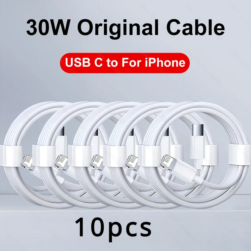5-1 stuks 30W snellaadkabel voor iPhone 13 12 11 14 Pro Max Mini USB-C kabel voor X XR XS MAX 7 8 14 Plus 6 accessoires