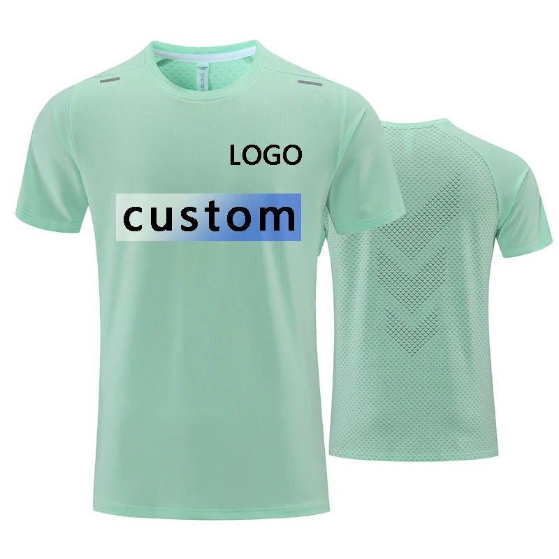 Custom LOGO Men Running T-shirt Fitness Sports Top Gym Training Shirt Jogging Casual Sportswear Quick Dry Outdoor Sports Shirt