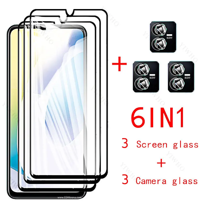 For Vivo Y22 Screen Protector Screen Protectors Tempered Glass for Vivo Y20 Y20i Y21 Y21s Y22s Y53s Y54s Y55 Y55s 5G Camera Lens